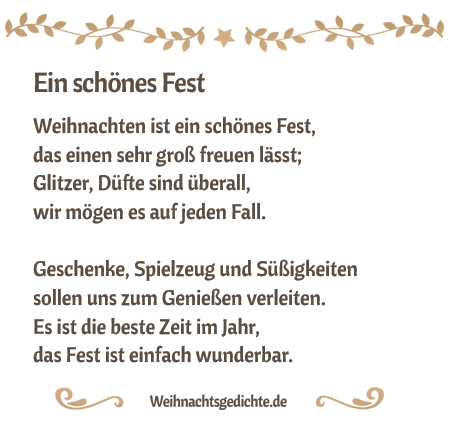 Weihnachtsgedicht Ein schönes Fest